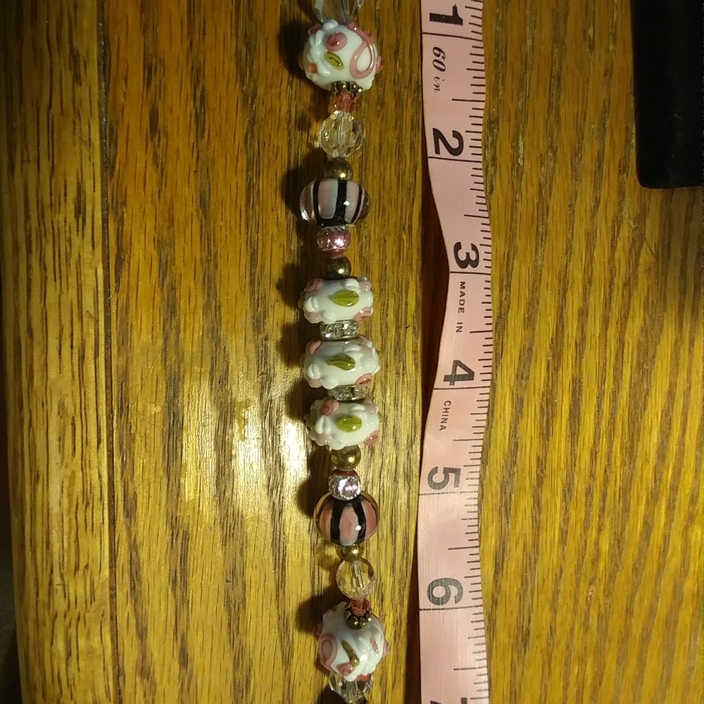 Bracelet, 3D Glass Beads + Swarovski + Spacer's
